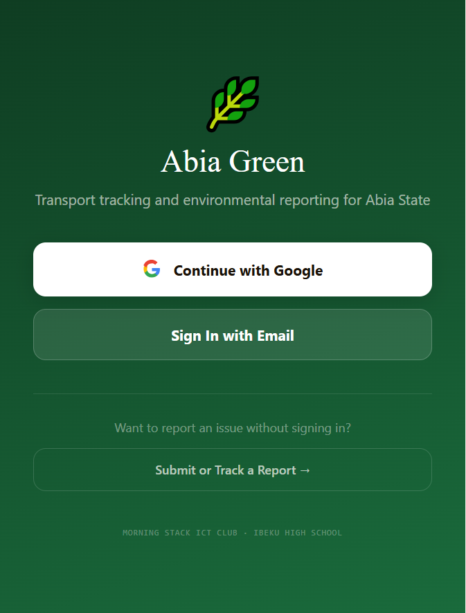 Abia Green Shuttle Service homepage screenshot